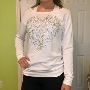 Charlotte Russe XS Bling Heart Long-sleeve